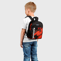 Детский рюкзак Кавасаки - красные брызги, цвет: 3D-принт — фото 2
