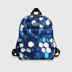 Детский рюкзак Cyber hexagon Blue, цвет: 3D-принт