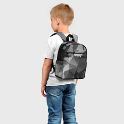 Детский рюкзак Мозаичный узор в серых оттенках, цвет: 3D-принт — фото 2