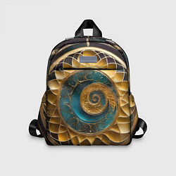 Детский рюкзак Синий золотой водоворот декоративный орнамент