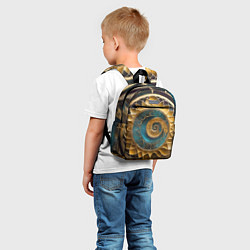 Детский рюкзак Синий золотой водоворот декоративный орнамент, цвет: 3D-принт — фото 2