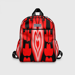Детский рюкзак Сердечки с красными узорами, цвет: 3D-принт