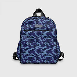 Детский рюкзак Камуфляж охрана синий, цвет: 3D-принт