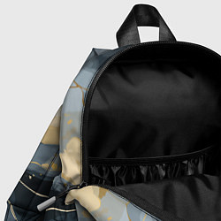 Детский рюкзак Черный с золотом мрамор, цвет: 3D-принт — фото 2