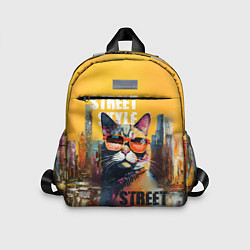 Детский рюкзак Кот в городе - street style, цвет: 3D-принт