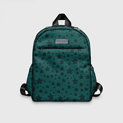 Детский рюкзак Звёзды чёрно-зелёный, цвет: 3D-принт