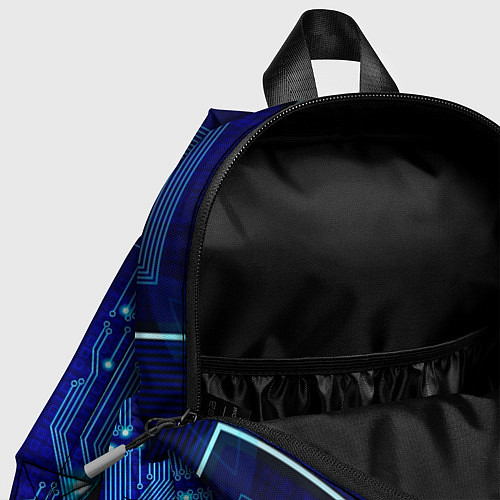 Детский рюкзак Технический синий паттерн / 3D-принт – фото 4
