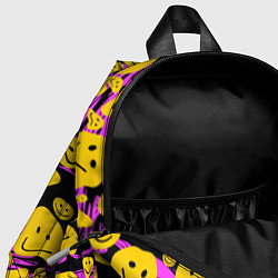Детский рюкзак Растекшийся смайл на пиксельном фоне, цвет: 3D-принт — фото 2