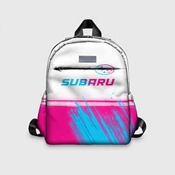 Детский рюкзак Subaru neon gradient style: символ сверху, цвет: 3D-принт