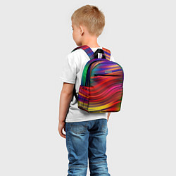 Детский рюкзак Разноцветный абстрактный узор волны, цвет: 3D-принт — фото 2