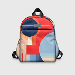 Детский рюкзак Геометрическая абстракция с кругами и полосками, цвет: 3D-принт