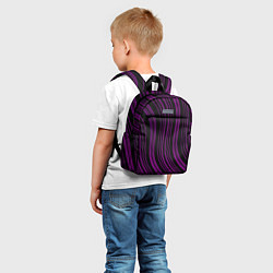 Детский рюкзак Абстракция фиолетовые линии, цвет: 3D-принт — фото 2