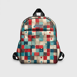 Детский рюкзак Ретро квадраты ванильные, цвет: 3D-принт