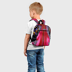 Детский рюкзак Сине-малиновый узор, цвет: 3D-принт — фото 2