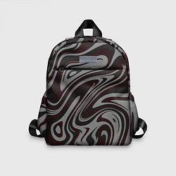 Детский рюкзак Абстракция тёмно-серый с красным, цвет: 3D-принт