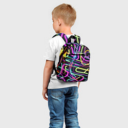 Детский рюкзак Неоновая абстракция - нейросеть, цвет: 3D-принт — фото 2