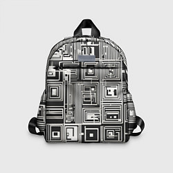Детский рюкзак Белые полосы на чёрном фоне, цвет: 3D-принт