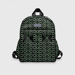 Детский рюкзак Неоновая кибер-кольчуга зелёная, цвет: 3D-принт