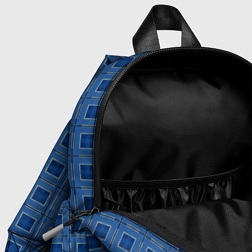 Детский рюкзак Клетчатый серо-синий / 3D-принт – фото 4