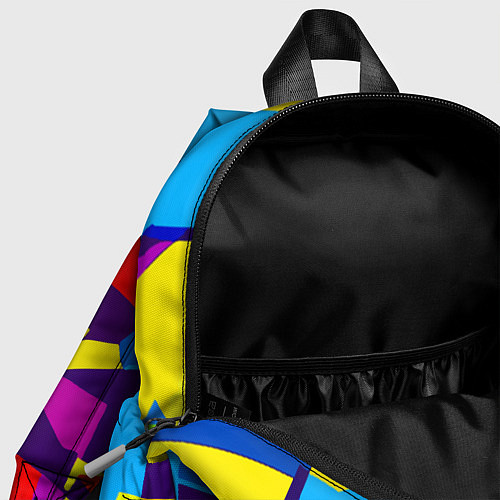 Детский рюкзак Полигональная композиция - поп-арт - нейросеть / 3D-принт – фото 4