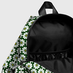 Детский рюкзак Белые ромашки на тёмно-зелёном, цвет: 3D-принт — фото 2