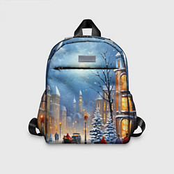 Детский рюкзак Новогодний городской пейзаж, цвет: 3D-принт