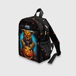 Детский рюкзак Halloween - страшный медведь с тыквой, цвет: 3D-принт — фото 2