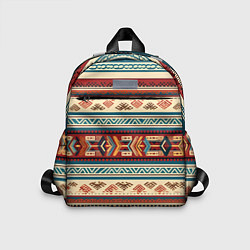 Детский рюкзак Этнический паттерн в горизонтальную полоску, цвет: 3D-принт