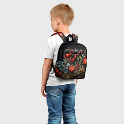 Детский рюкзак Новогодние ягоды и цветы, цвет: 3D-принт — фото 2