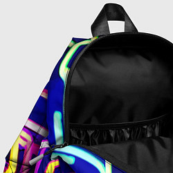 Детский рюкзак Авангардный неоновый паттерн, цвет: 3D-принт — фото 2