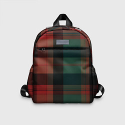Детский рюкзак Зелёно-красная шотландская клетка, цвет: 3D-принт