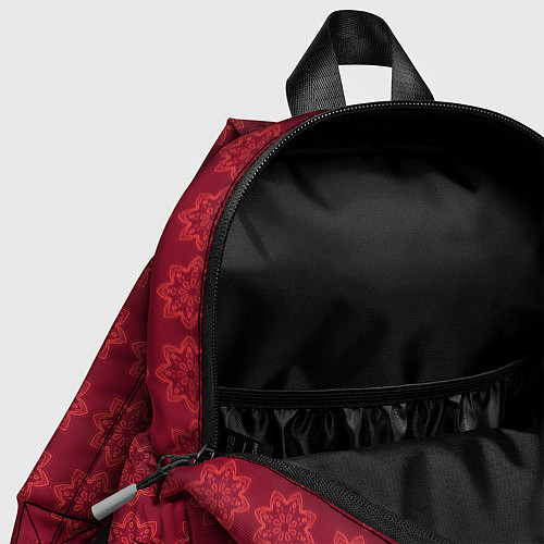 Детский рюкзак Цветочный стилизованный паттерн бордовый / 3D-принт – фото 4