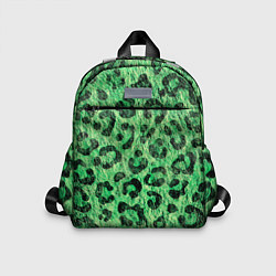 Детский рюкзак Зелёный леопард паттерн, цвет: 3D-принт