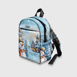 Детский рюкзак Новогодний городок и снеговики, цвет: 3D-принт — фото 2