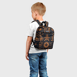 Детский рюкзак Паттерн в славянском стиле на тёмном фоне, цвет: 3D-принт — фото 2
