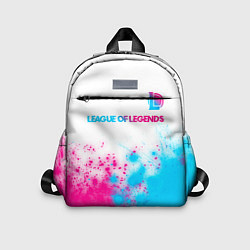 Детский рюкзак League of Legends neon gradient style посередине, цвет: 3D-принт