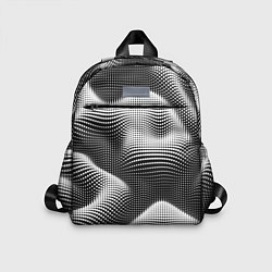 Детский рюкзак Чёрно белый точечный абстрактный фон, цвет: 3D-принт