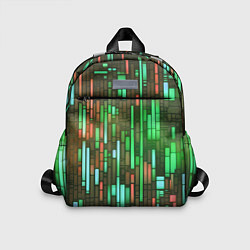Детский рюкзак Неоновые полосы зелёные, цвет: 3D-принт