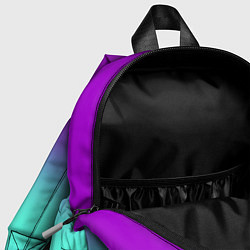 Детский рюкзак Фиолетовый бирюзовый голубой неоновый градиент, цвет: 3D-принт — фото 2