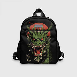 Детский рюкзак Зеленый дракон с открытой пастью, цвет: 3D-принт