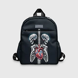 Детский рюкзак Два сросшихся скелета и сердце, цвет: 3D-принт