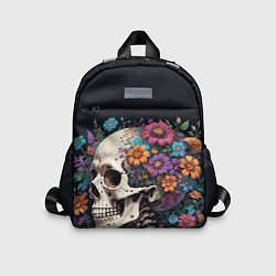 Детский рюкзак Скелет среди цветов, цвет: 3D-принт