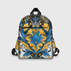 Детский рюкзак Желто-синий букет, цвет: 3D-принт