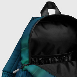 Детский рюкзак Сине-зелёная жидкая текстура - нейросеть, цвет: 3D-принт — фото 2