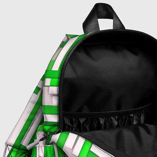 Детский рюкзак Полосы на зелёном фоне / 3D-принт – фото 4