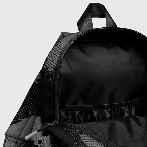 Детский рюкзак Герб РФ - серый монохромный / 3D-принт – фото 4
