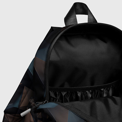 Детский рюкзак Черная геометрическая абстракция - объемные грани / 3D-принт – фото 4