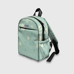 Детский рюкзак Снежинки и звезды на матно зеленем, цвет: 3D-принт — фото 2