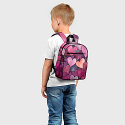 Детский рюкзак Много акварельных сердец, цвет: 3D-принт — фото 2
