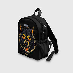 Детский рюкзак Волк чёрный хищник, цвет: 3D-принт — фото 2